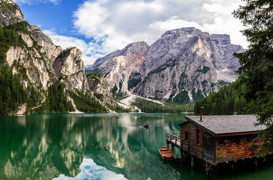Alpine Hotel Gran Fodà -Tramonto, Trentino, Alto Adige, Dolomiti, Alpi, Lago di Braies
